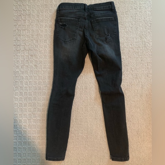 Vervet Black Mid Rise Distressed Legging Jeans with Button-Up Fly, Size 24 - Picture 2 of 11